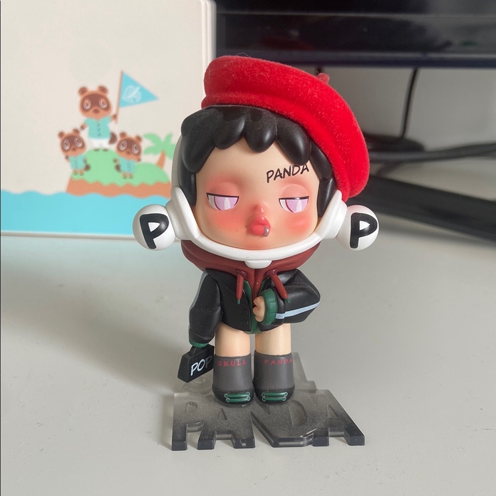 SKULL Panda Kids Toy with Red Beret (POP MART)